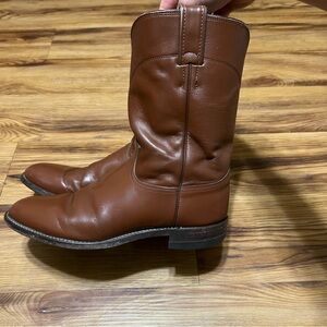 Justin Roper Boots Men’s 9.5D Brown Leather Western Cowboy 🤠🌵🐂